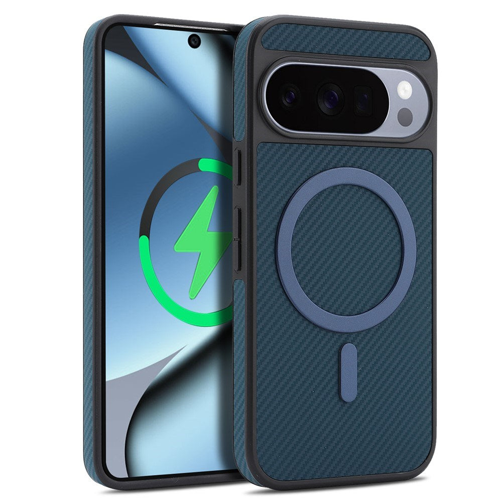 Google Pixel 11 Pro XL EIDERWOOD Bagsidecover m. Karbonstruktur - MagSafe Kompatibel - Blå