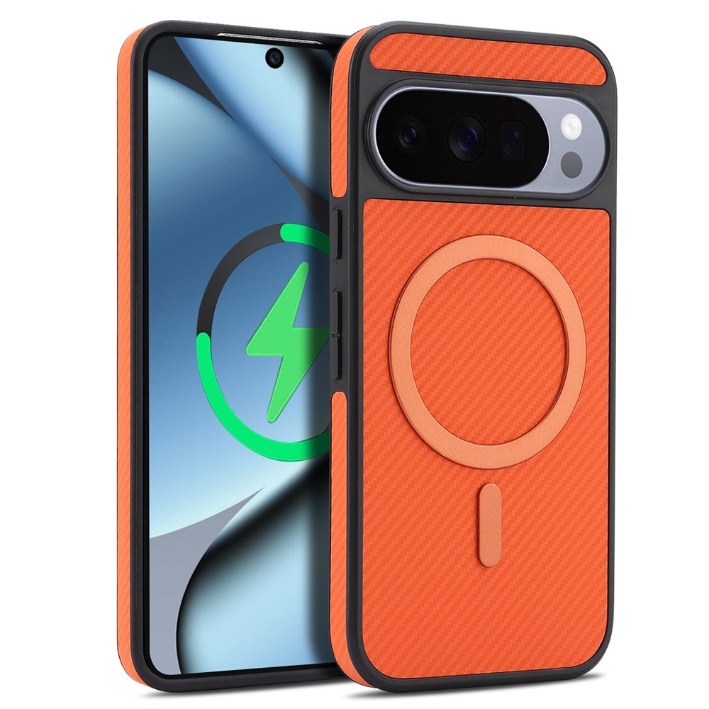Google Pixel 11 Pro XL EIDERWOOD Bagsidecover m. Karbonstruktur - MagSafe Kompatibel - Orange