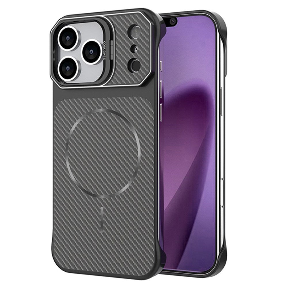 EIDERWOOD iPhone 18 Pro / 17 Pro Carbon Fiber Bagsidecover med Ståfunktion -  MagSafe Kompatibelt - Sort