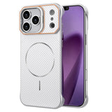 EIDERWOOD iPhone 18 Pro / 17 Pro Carbon Fiber Bagsidecover med Ståfunktion -  MagSafe Kompatibelt - Hvid