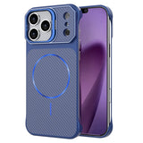 EIDERWOOD iPhone 18 Pro / 17 Pro Carbon Fiber Bagsidecover med Ståfunktion -  MagSafe Kompatibelt - Blå