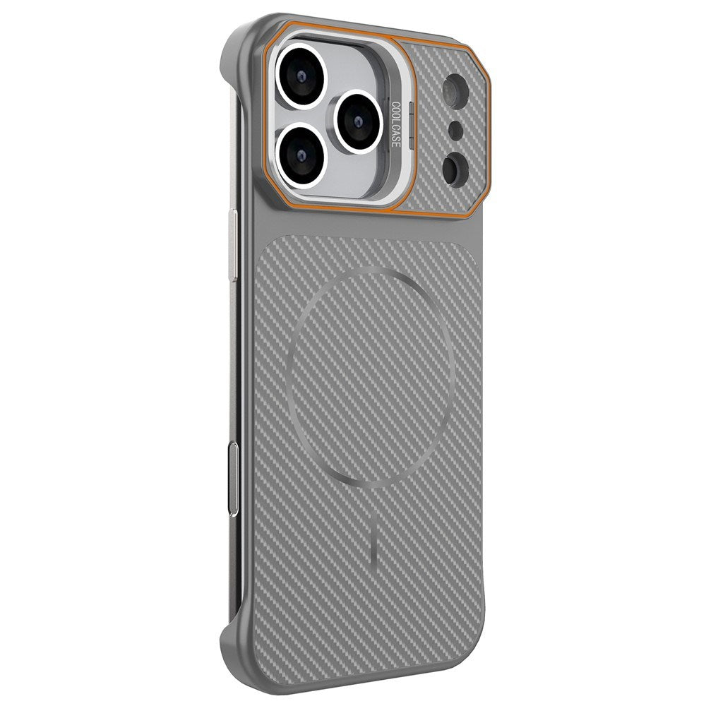 EIDERWOOD iPhone 18 Pro / 17 Pro Carbon Fiber Bagsidecover med Ståfunktion -  MagSafe Kompatibelt - Grå