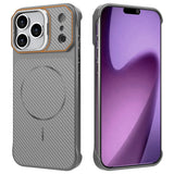 EIDERWOOD iPhone 18 Pro / 17 Pro Carbon Fiber Bagsidecover med Ståfunktion -  MagSafe Kompatibelt - Grå
