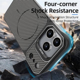 EIDERWOOD iPhone 18 Pro / 17 Pro Carbon Fiber Bagsidecover med Ståfunktion -  MagSafe Kompatibelt - Orange