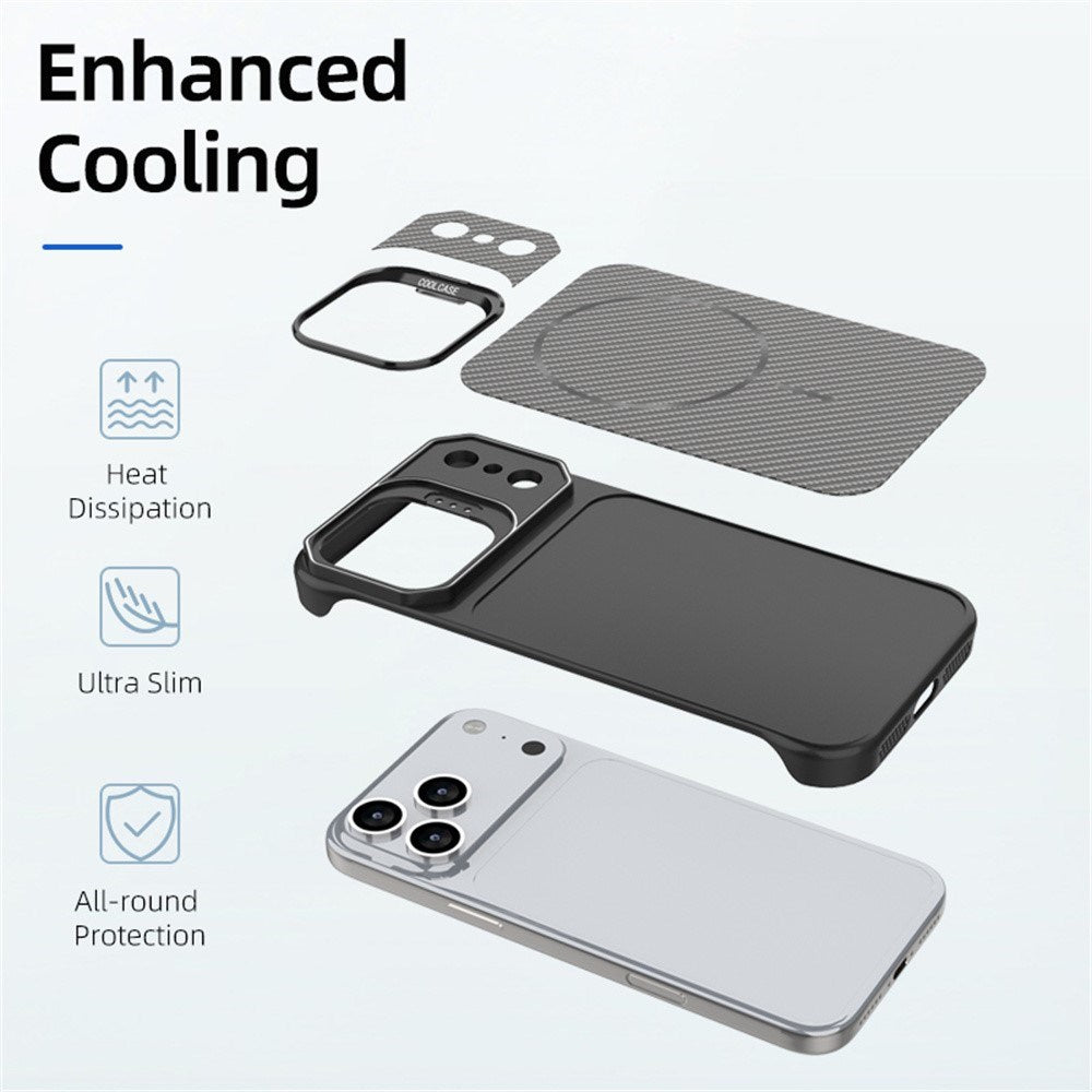 EIDERWOOD iPhone 18 Pro / 17 Pro Carbon Fiber Bagsidecover med Ståfunktion -  MagSafe Kompatibelt - Orange