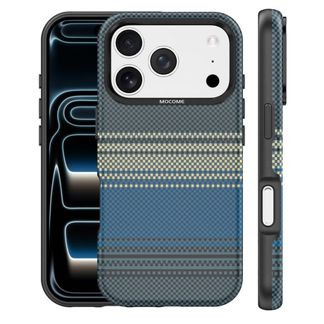 iPhone 18 Pro EIDERWOOD Mobilcover m. Mønstret Kunstlæderbagside - MagSafe Kompatibel - Blå