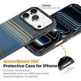 iPhone 18 Pro EIDERWOOD Mobilcover m. Mønstret Kunstlæderbagside - MagSafe Kompatibel - Blå
