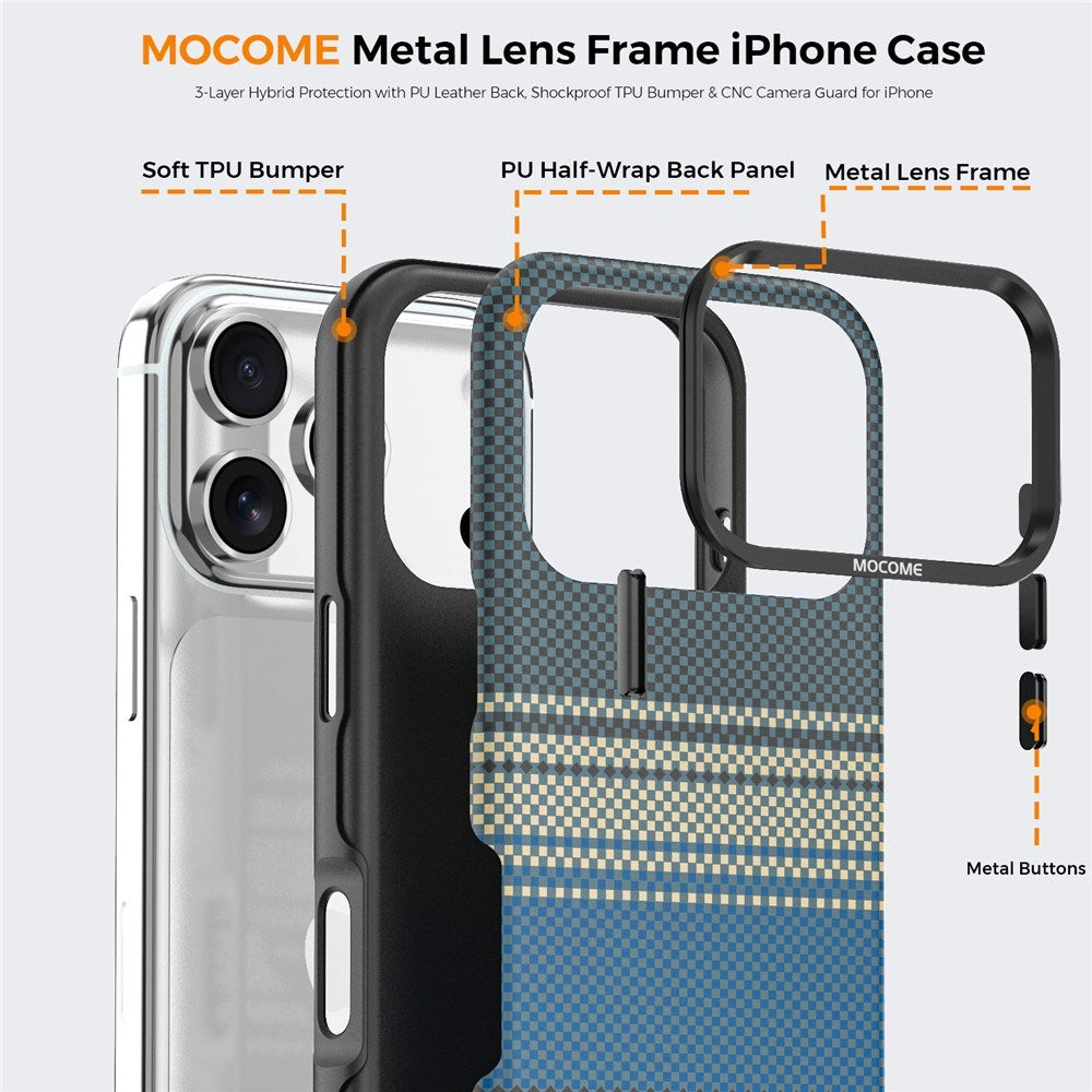 iPhone 18 Pro EIDERWOOD Mobilcover m. Mønstret Kunstlæderbagside - MagSafe Kompatibel - Blå