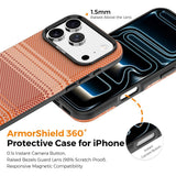 iPhone 18 Pro EIDERWOOD Mobilcover m. Mønstret Kunstlæderbagside - MagSafe Kompatibel - Orange