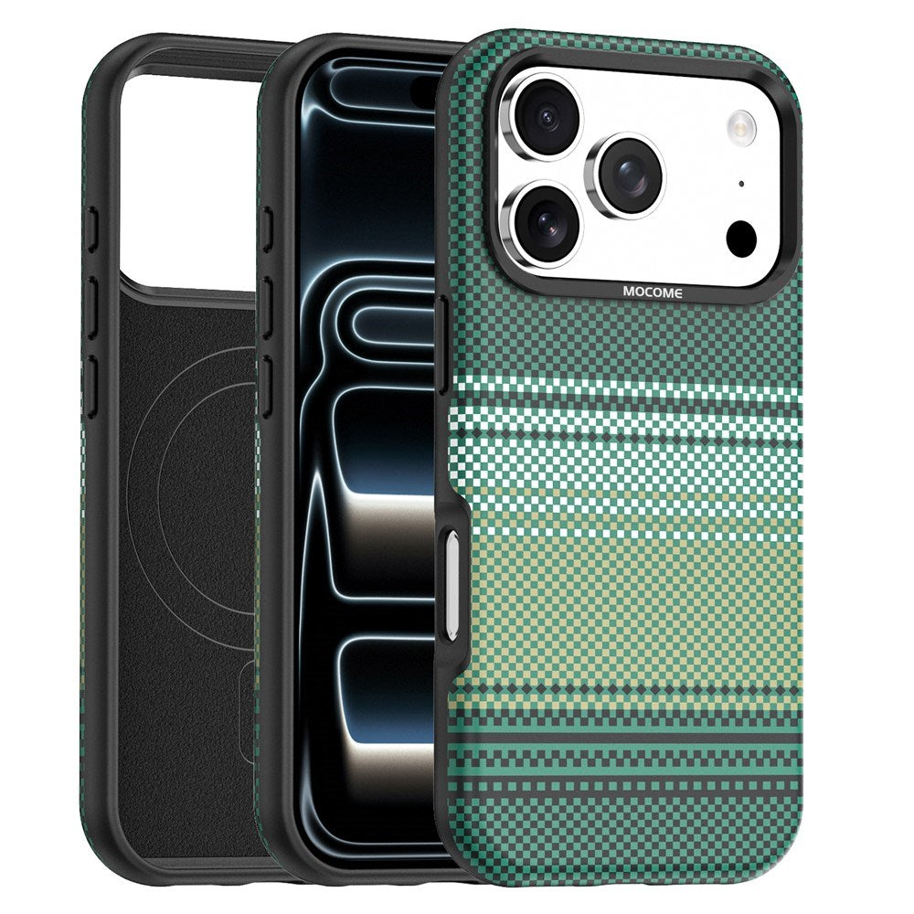 iPhone 18 Pro EIDERWOOD Mobilcover m. Mønstret Kunstlæderbagside - MagSafe Kompatibel - Grøn