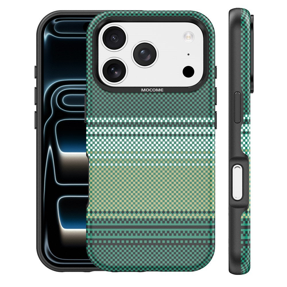 iPhone 18 Pro EIDERWOOD Mobilcover m. Mønstret Kunstlæderbagside - MagSafe Kompatibel - Grøn