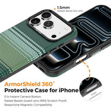 iPhone 18 Pro EIDERWOOD Mobilcover m. Mønstret Kunstlæderbagside - MagSafe Kompatibel - Grøn