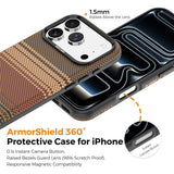 iPhone 18 Pro EIDERWOOD Mobilcover m. Mønstret Kunstlæderbagside - MagSafe Kompatibel - Brun