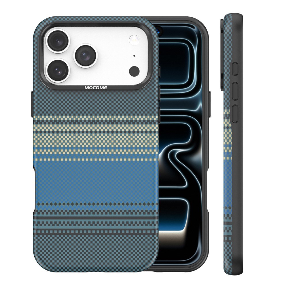 iPhone 18 Pro Max EIDERWOOD Mobilcover m. Mønstret Kunstlæderbagside - MagSafe Kompatibel - Blå