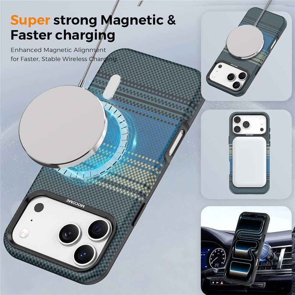 iPhone 18 Pro Max EIDERWOOD Mobilcover m. Mønstret Kunstlæderbagside - MagSafe Kompatibel - Blå