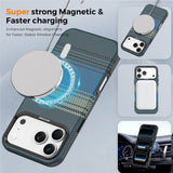 iPhone 18 Pro Max EIDERWOOD Mobilcover m. Mønstret Kunstlæderbagside - MagSafe Kompatibel - Blå