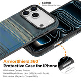 iPhone 18 Pro Max EIDERWOOD Mobilcover m. Mønstret Kunstlæderbagside - MagSafe Kompatibel - Blå