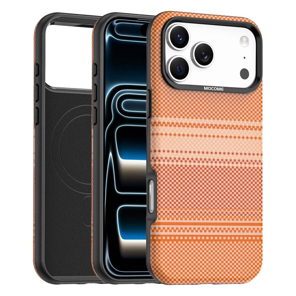 iPhone 18 Pro Max EIDERWOOD Mobilcover m. Mønstret Kunstlæderbagside - MagSafe Kompatibel - Orange