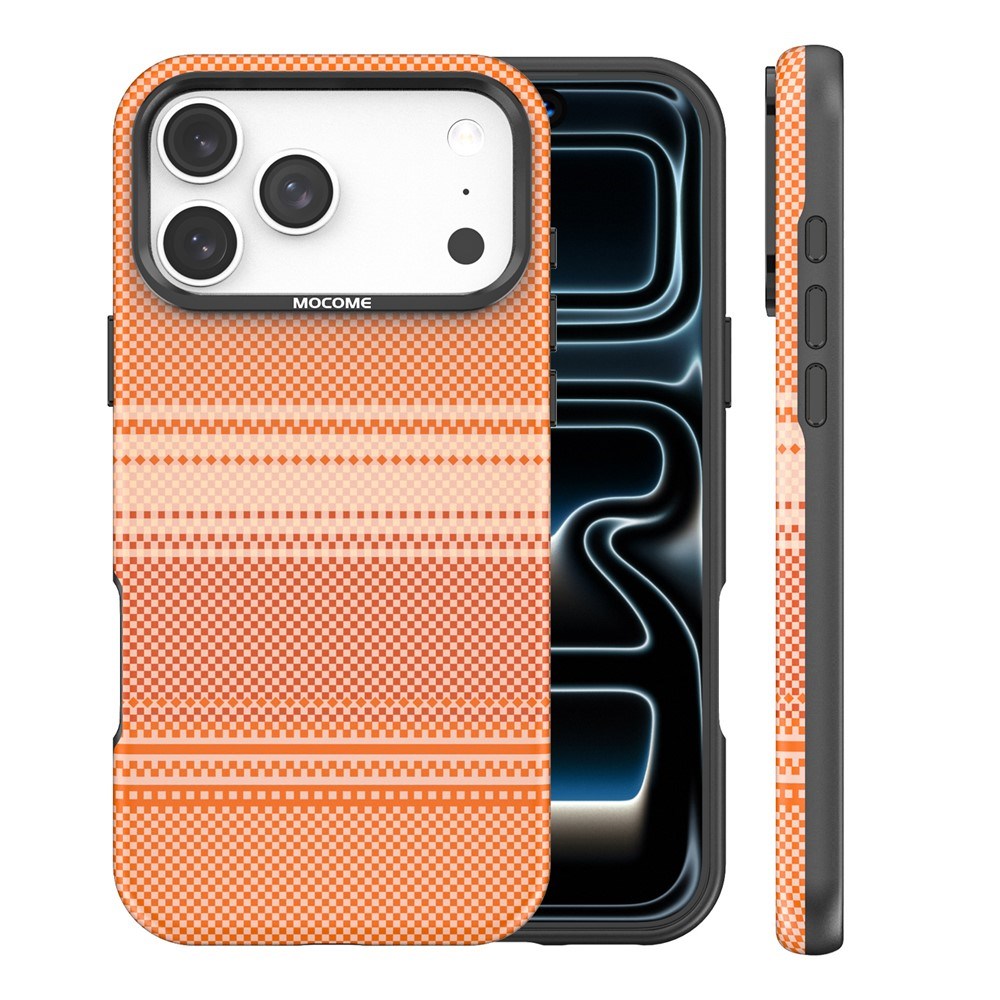 iPhone 18 Pro Max EIDERWOOD Mobilcover m. Mønstret Kunstlæderbagside - MagSafe Kompatibel - Orange