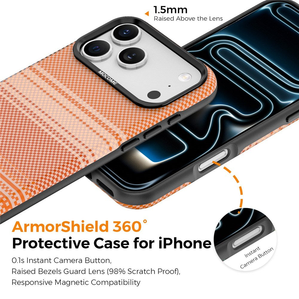 iPhone 18 Pro Max EIDERWOOD Mobilcover m. Mønstret Kunstlæderbagside - MagSafe Kompatibel - Orange