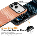 iPhone 18 Pro Max EIDERWOOD Mobilcover m. Mønstret Kunstlæderbagside - MagSafe Kompatibel - Orange