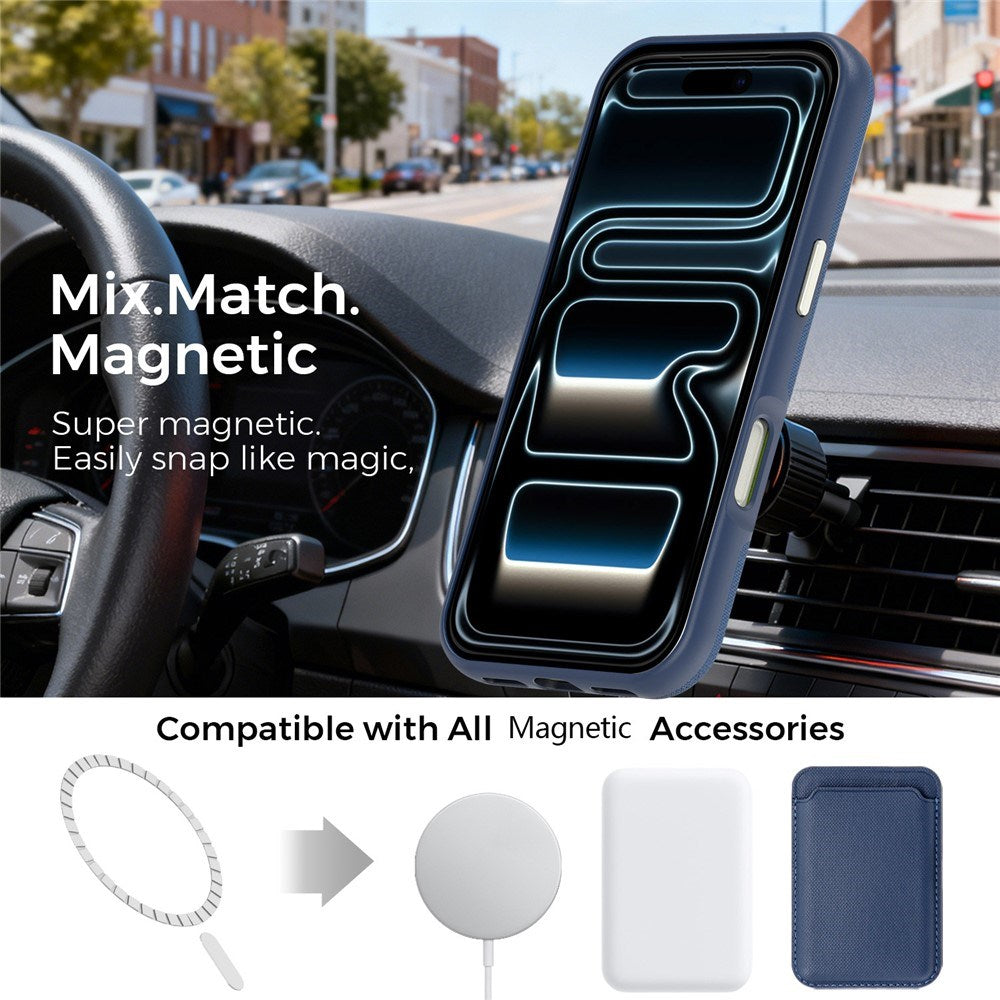 iPhone 18 Pro EIDERWOOD Kunstlæder Cover m. Aftagelig Kortholder - MagSafe Kompatibel - Blå