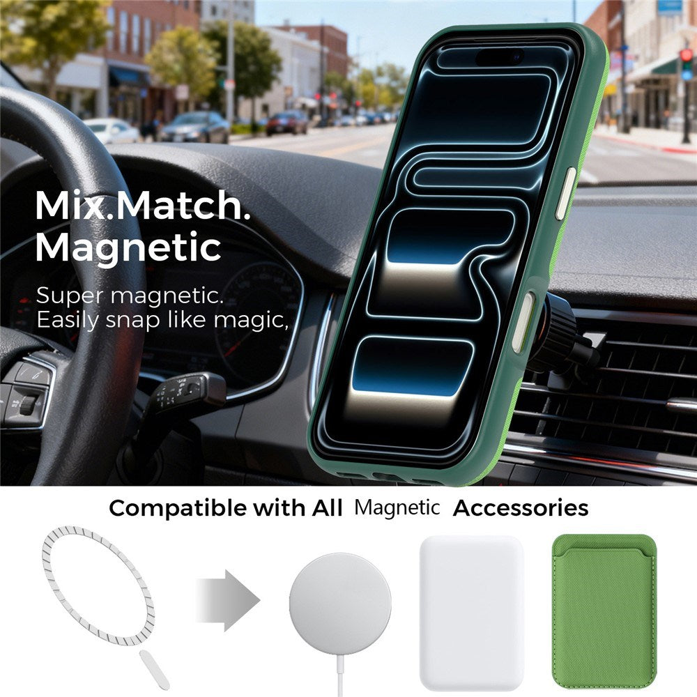 iPhone 18 Pro EIDERWOOD Kunstlæder Cover m. Aftagelig Kortholder - MagSafe Kompatibel - Grøn