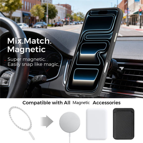 iPhone 18 Pro Max EIDERWOOD Kunstlæder Cover m. Aftagelig Kortholder - MagSafe Kompatibel - Sort