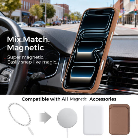 iPhone 18 Pro Max EIDERWOOD Kunstlæder Bagside Cover m. Aftagelig Kortholder - MagSafe Kompatibel - Brun