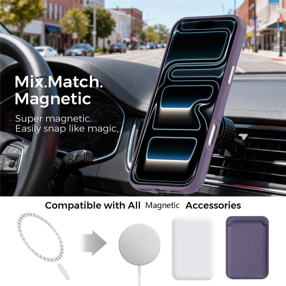 iPhone 18 Pro Max EIDERWOOD Kunstlæder Cover m. Aftagelig Kortholder - MagSafe Kompatibel - Lilla