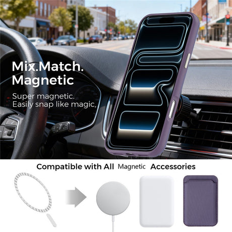 iPhone 18 Pro Max EIDERWOOD Kunstlæder Cover m. Aftagelig Kortholder - MagSafe Kompatibel - Lilla