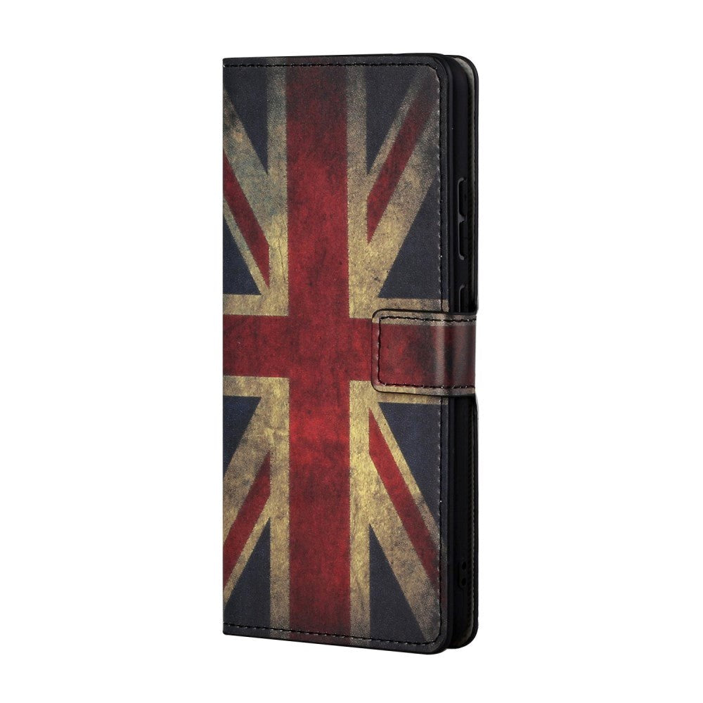 Google Pixel 7A Leather Flip Cover m. Veske og stående funksjon - Union Jack