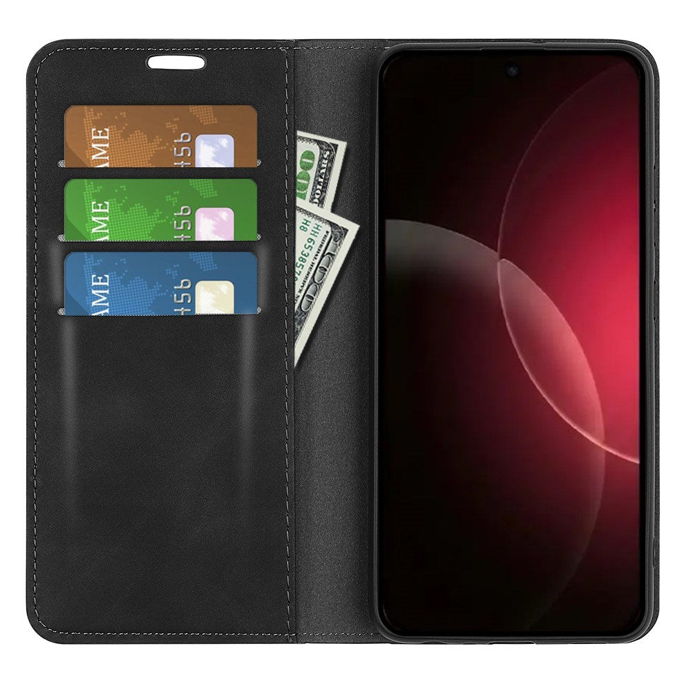 EIDERWOOD Xiaomi 18 Pro Max Kunstlæder Flip Cover med Ståfunktion og Kortholder - Sort