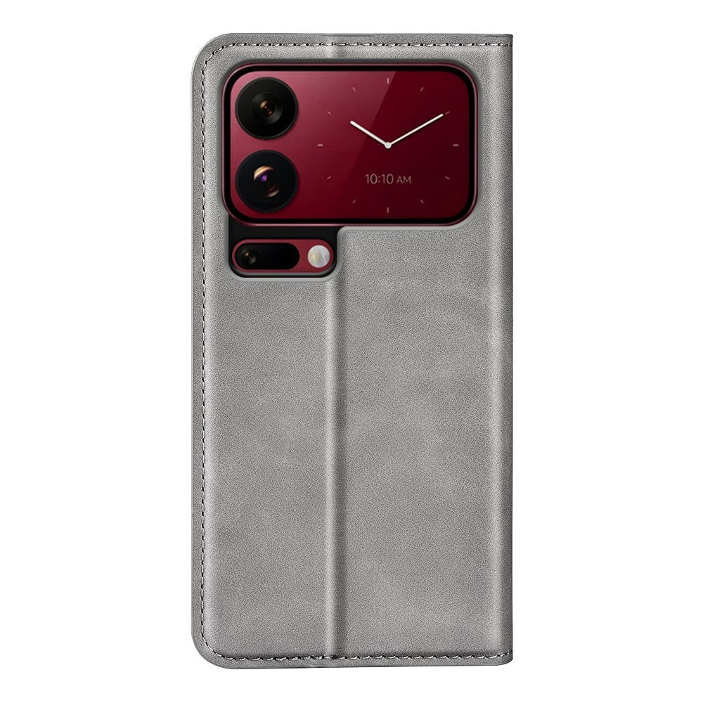 EIDERWOOD Xiaomi 18 Pro Max Kunstlæder Flip Cover med Ståfunktion og Kortholder - Grå