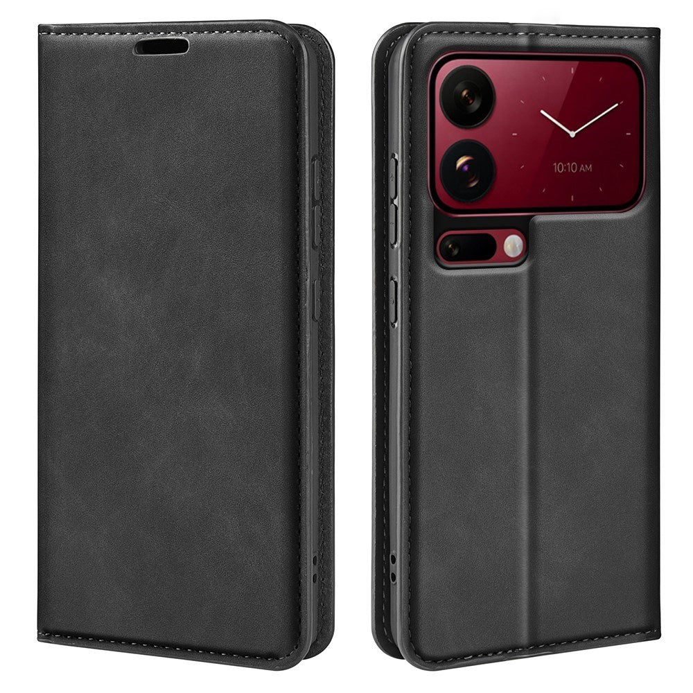 EIDERWOOD Xiaomi 18 Pro Kunstlæder Flip Cover med Ståfunktion og Kortholder - Sort