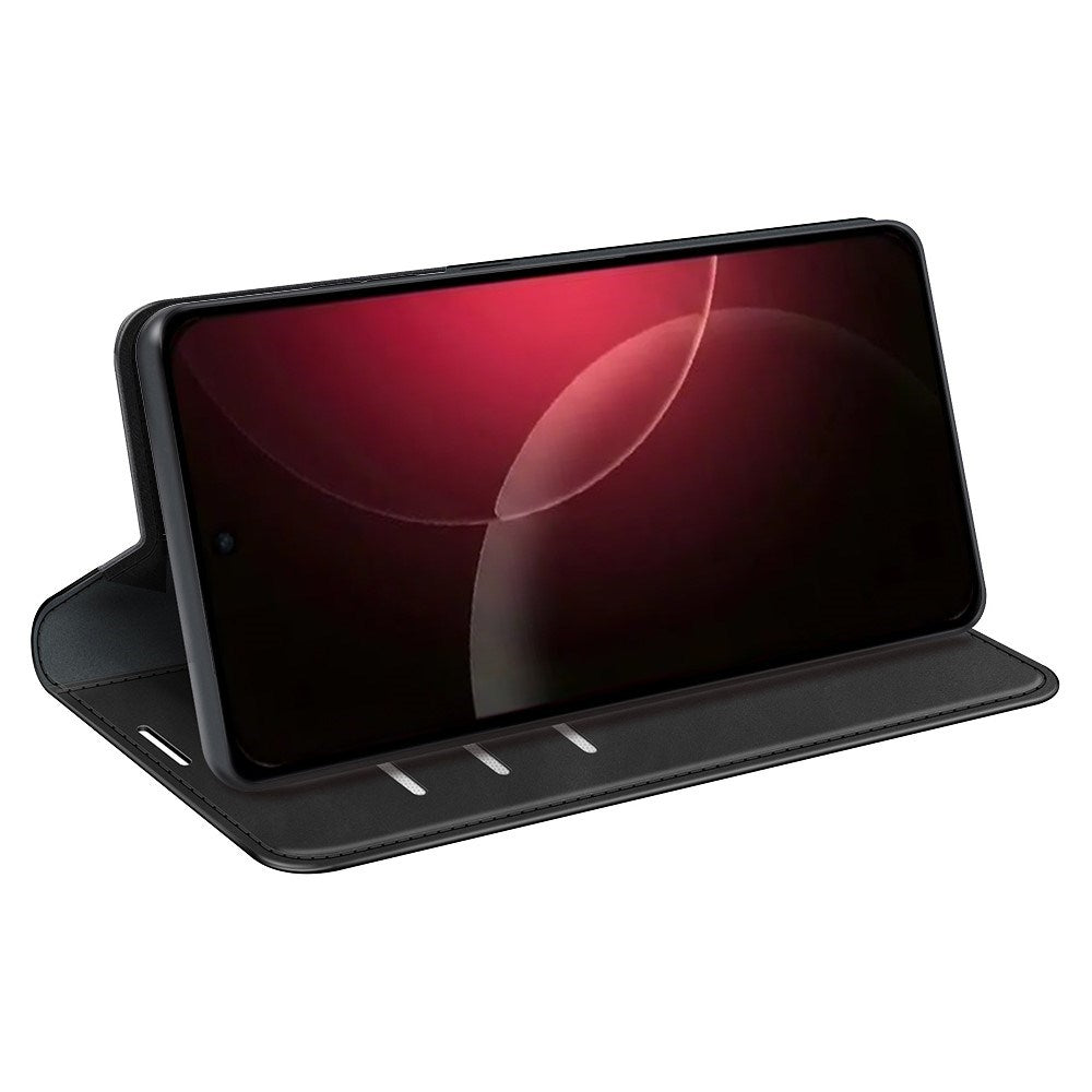 EIDERWOOD Xiaomi 18 Pro Kunstlæder Flip Cover med Ståfunktion og Kortholder - Sort