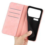 EIDERWOOD Xiaomi 18 Pro Kunstlæder Flip Cover med Ståfunktion og Kortholder - Lyserød