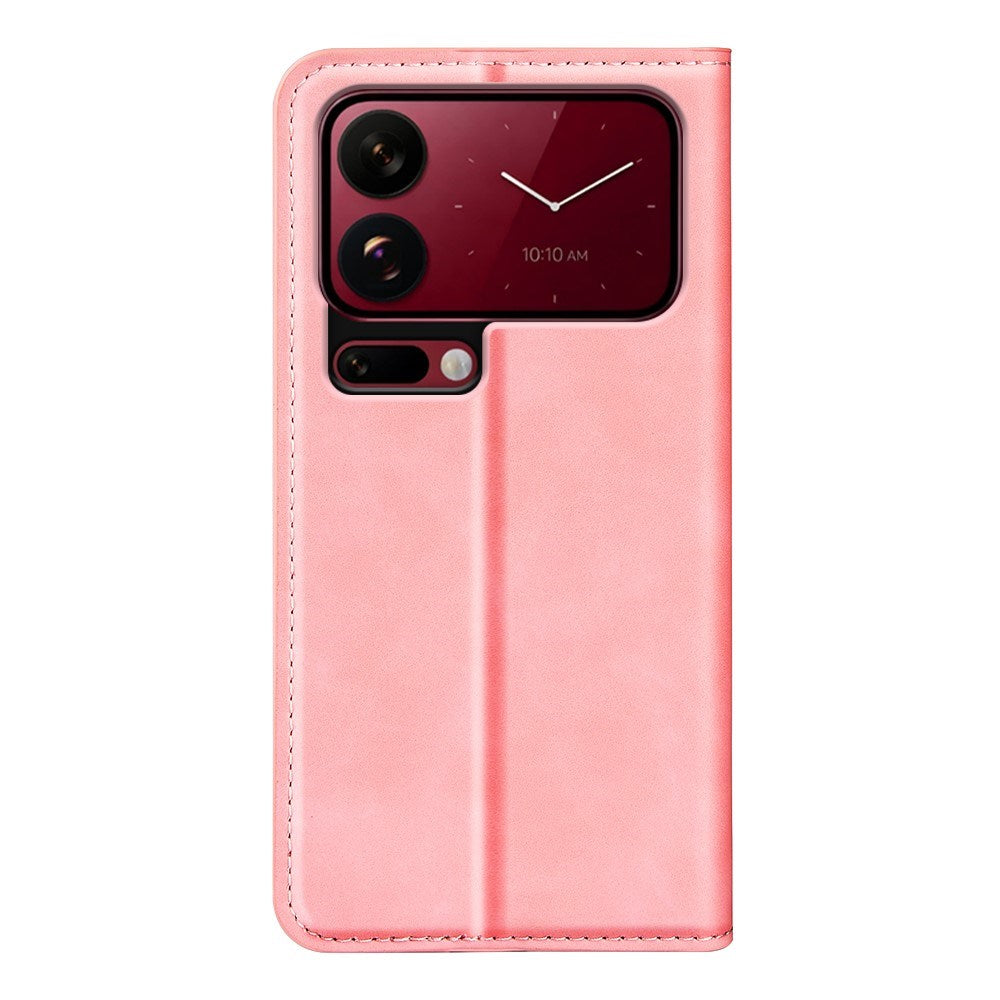 EIDERWOOD Xiaomi 18 Pro Kunstlæder Flip Cover med Ståfunktion og Kortholder - Lyserød