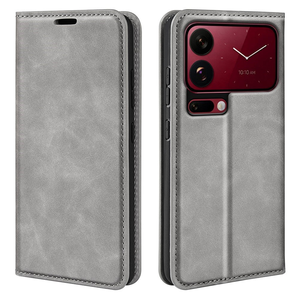 EIDERWOOD Xiaomi 18 Pro Kunstlæder Flip Cover med Ståfunktion og Kortholder - Grå