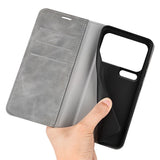 EIDERWOOD Xiaomi 18 Pro Kunstlæder Flip Cover med Ståfunktion og Kortholder - Grå