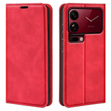 EIDERWOOD Xiaomi 18 Pro Kunstlæder Flip Cover med Ståfunktion og Kortholder - Rød