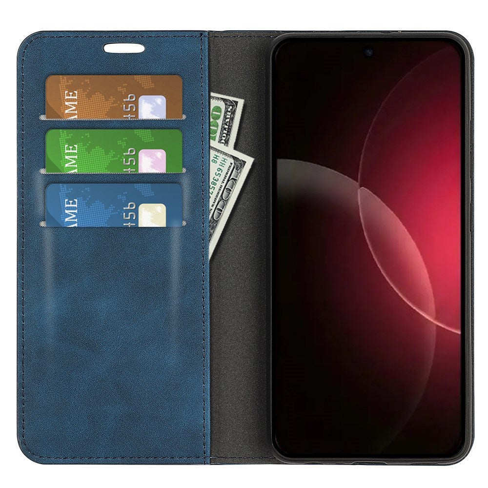 EIDERWOOD Xiaomi 18 Pro Kunstlæder Flip Cover med Ståfunktion og Kortholder - Blå
