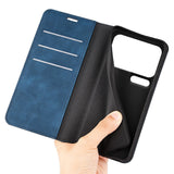 EIDERWOOD Xiaomi 18 Pro Kunstlæder Flip Cover med Ståfunktion og Kortholder - Blå
