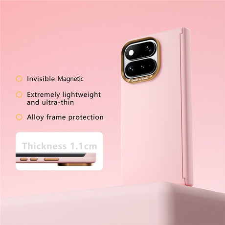 Google Pixel 11 Pro Fold ABEEL Hårdt Soft-Touch Plast Bagside Cover - MagSafe Kompatibel - Lyserød