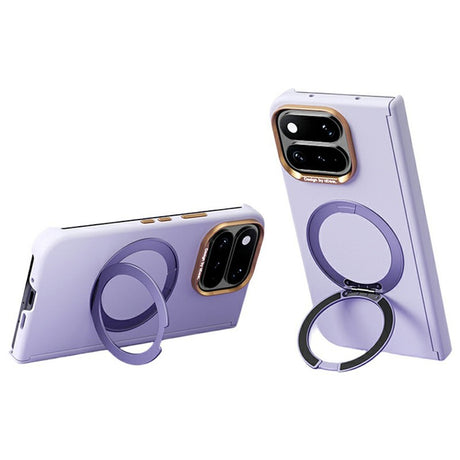 Google Pixel 11 Pro Fold ABEEL Hårdt Soft-Touch Plast Bagside Cover m. Kickstand - MagSafe Kompatibel - Lilla
