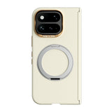 Google Pixel 11 Pro Fold ABEEL Hårdt Soft-Touch Plast Bagside Cover m. Kickstand - MagSafe Kompatibel - Gul