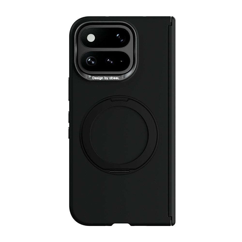 Google Pixel 11 Pro Fold ABEEL Hårdt Soft-Touch Plast Bagside Cover m. Kickstand - MagSafe Kompatibel - Sort