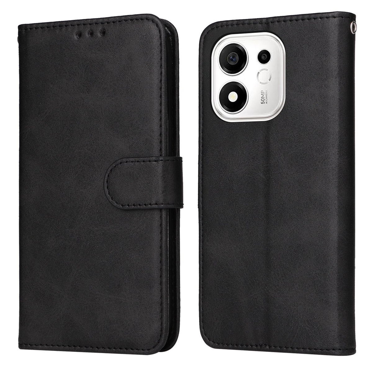 Honor 600 Smart EIDERWOOD Flip Cover i Kunstlæder - Sort