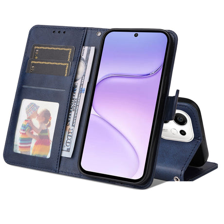 Honor 600 Smart EIDERWOOD Flip Cover i Kunstlæder - Blå