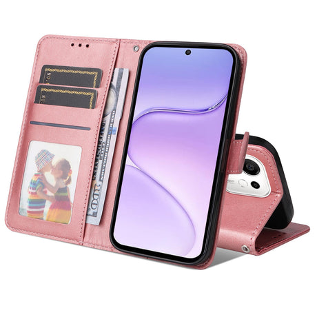 Honor 600 Smart EIDERWOOD Flip Cover i Kunstlæder - Lyserød